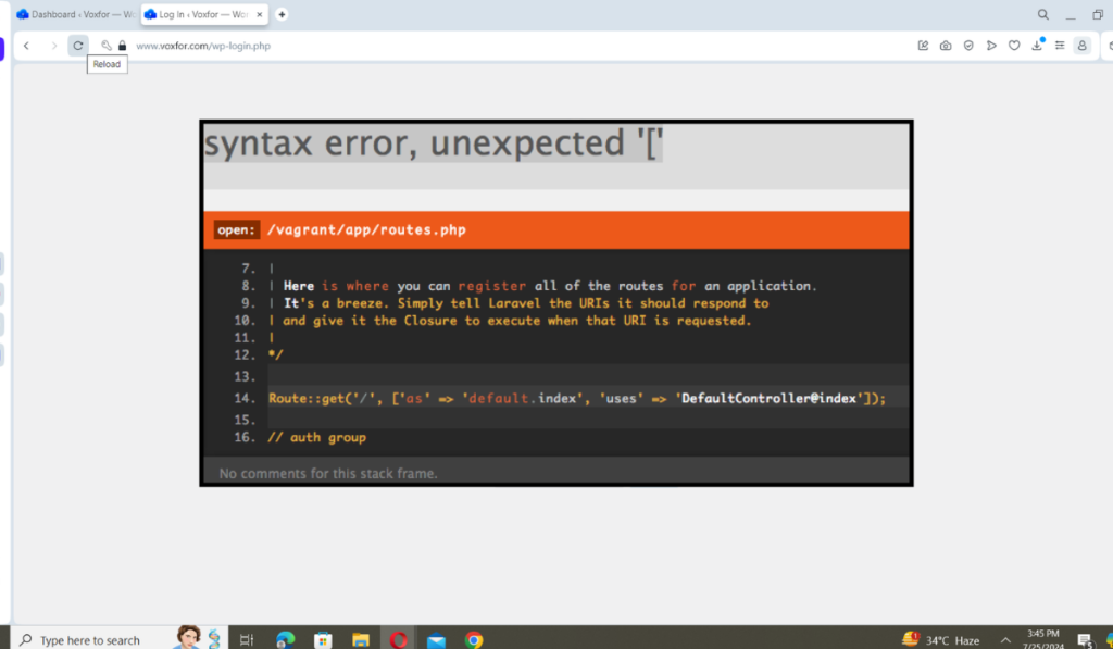 PHP Syntax Error