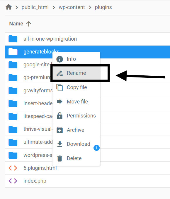 Rename the Plugins folder deactivate all plugins without deleting them.