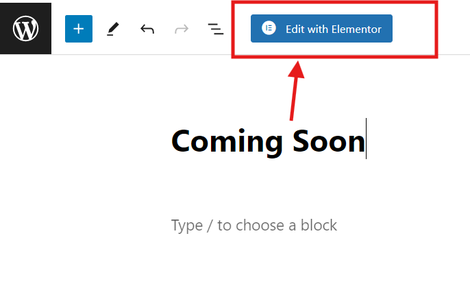 Elementor maintenance add new page and edit with elementor