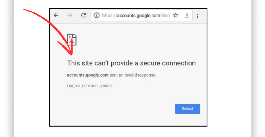 This Site Can't Provide a Secure Connection