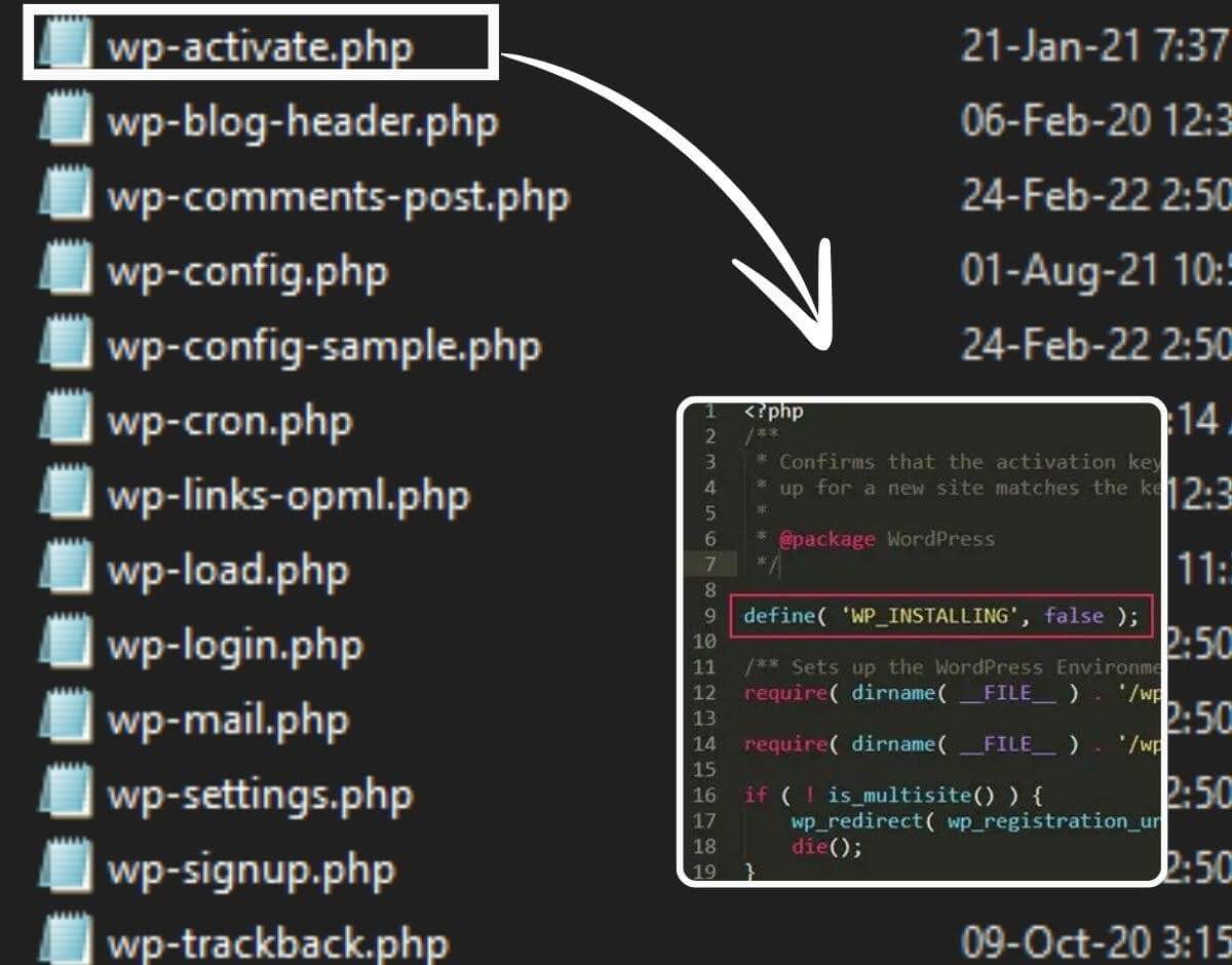 Update the wp-activate.php File