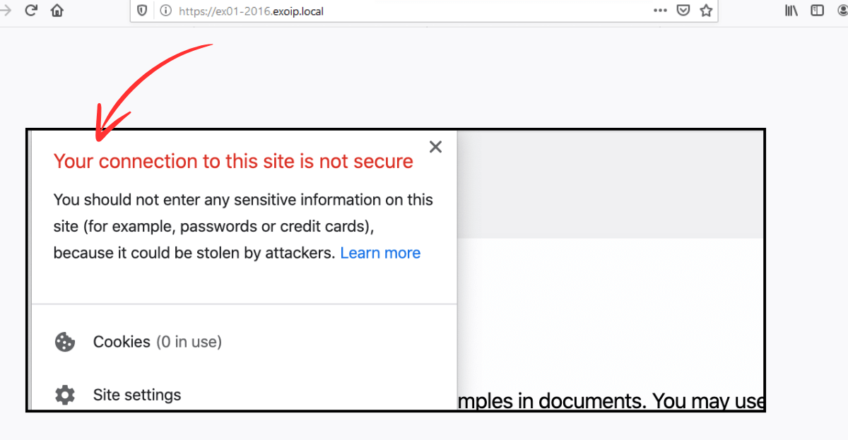 Connection to This Site is Not Secure